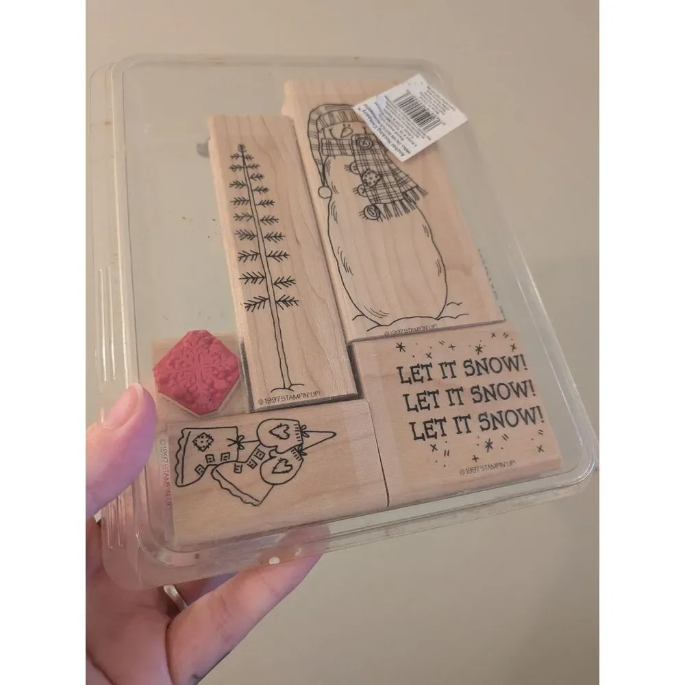 Anchor Hocking Five Piece Christmas Stamp No Ink Included